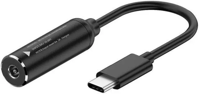 Alt view image 2 of 7 - Jimier DC Jack 3.5x1.35mm Input to USB-C Type-C Power Plug Charge Cable for Laptop Phone PD9V 5V 20V