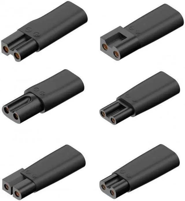 Alt view image 2 of 7 - Xiwai 6pcs/set USB-C Female to 2Pin DC 5V Power Charge Adapter for Electric Hair Clipper Beard Trimmers Shavers Beauty Instruments