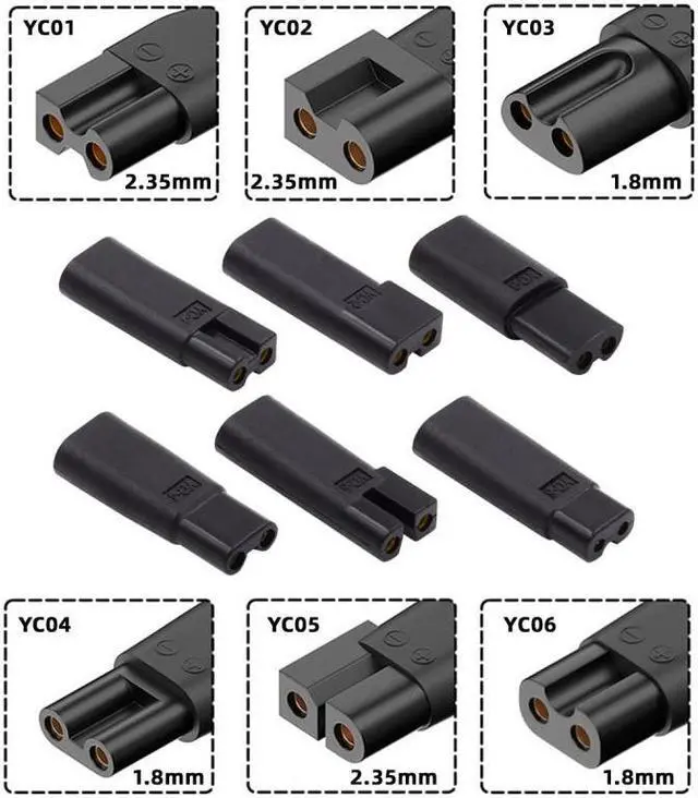 Main image of Xiwai 6pcs/set USB-C Female to 2Pin DC 5V Power Charge Adapter for Electric Hair Clipper Beard Trimmers Shavers Beauty Instruments