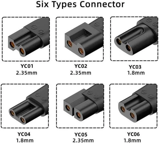 Alt view image 6 of 7 - Xiwai 6pcs/set USB-C Female to 2Pin DC 5V Power Charge Adapter for Electric Hair Clipper Beard Trimmers Shavers Beauty Instruments