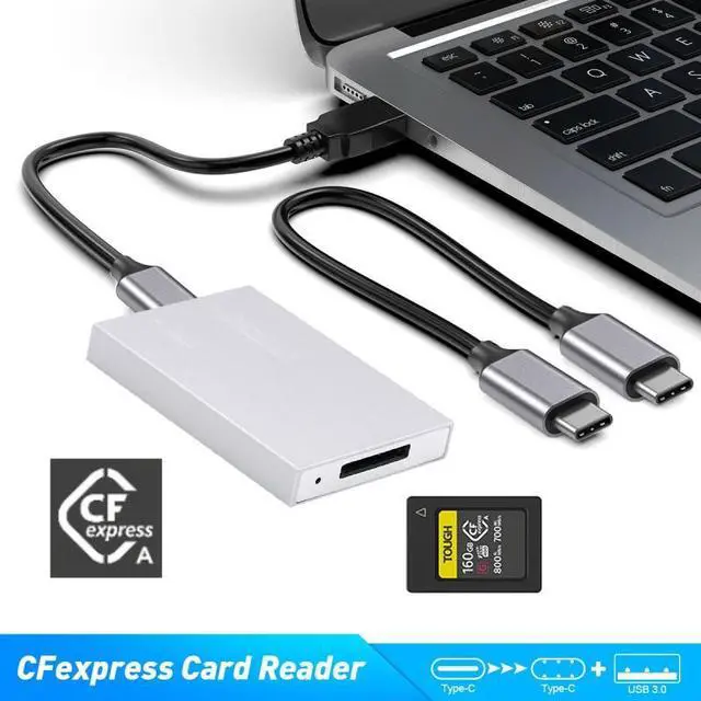 Alt view image 7 of 7 - Jimier USB3.1 Type-C USB3.0-A to CF Express Extension Card Reader for CFE Type-A Support CFA Memory Card