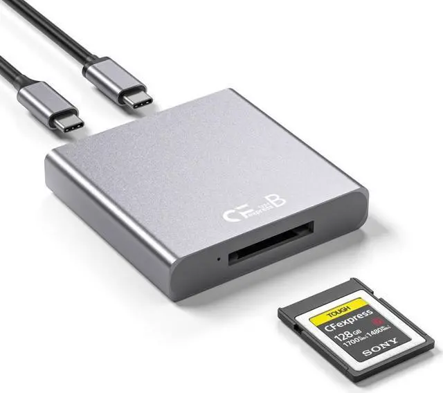 Alt view image 2 of 7 - Jimier USB3.1 Type-C USB3.0-A to CF Express Extension Card Reader for CFE Type-B Support R5 Z6 Z7 CFB Memory Card