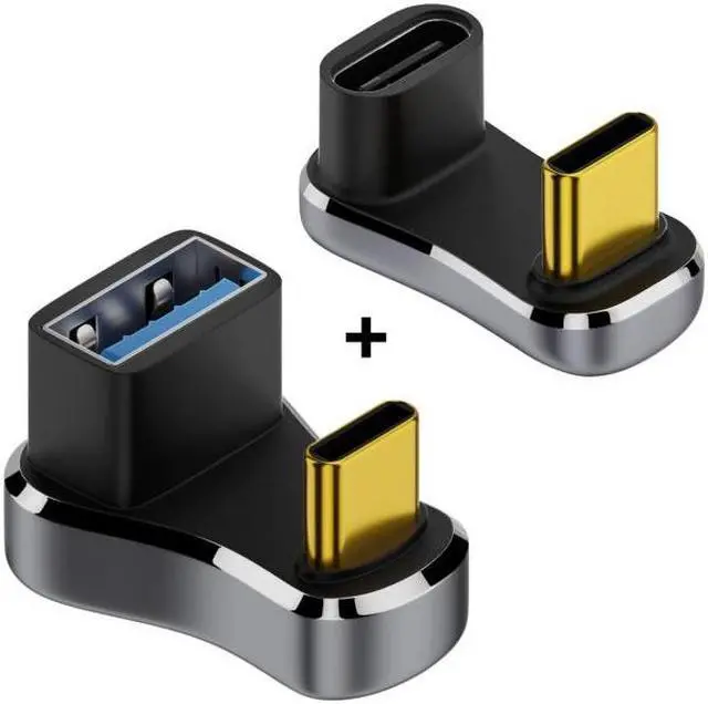Alt view image 2 of 7 - Jimier USB3.0 Type C Male to Female & OTG Power Data Adapter Opposite U Shape Back Angled Compatible with Steam Deck
