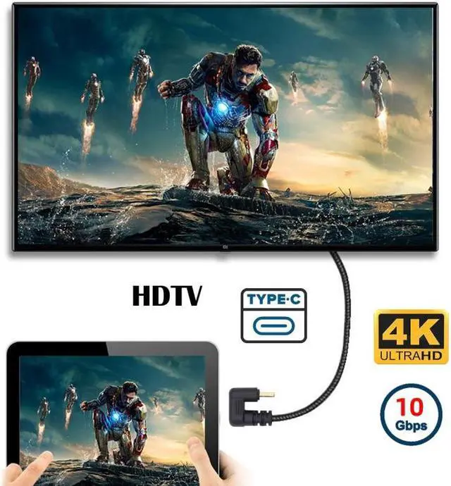 Main image of Jimier 10Gbps USB3.1 Type C Male to Male Power Data Video Cable USB-C Opposite U Shape Back Angled for NS Switch Phone Laptop