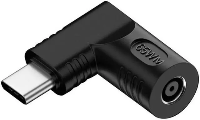 Alt view image 2 of 7 - Jimier DC Jack 4.5x3.0mm Input to USB-C Type-C Angled 90 Degree Power Plug Charge Adapter for Laptop Phone