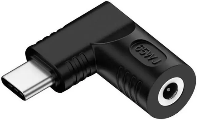 Alt view image 2 of 7 - Jimier DC Jack 4.8x1.7mm Input to USB-C Type-C Angled 90 Degree Power Plug Charge Adapter for Laptop Phone