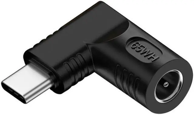Alt view image 2 of 7 - Cablecc DC Jack 5.5x1.7mm Input to USB-C Type-C Angled 90 Degree Power Plug Charge Adapter for Laptop Phone