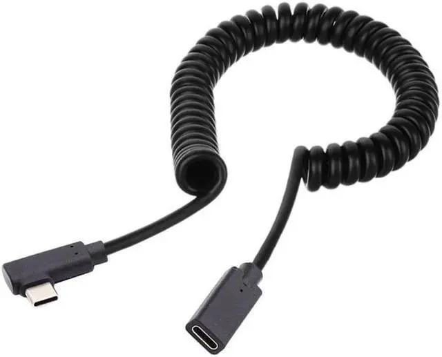 Alt view image 2 of 7 - Cablecc Stretch Coiled USB-C Keyboard Mouse Cable for Gaming Keyboard Type-C Male to Female Extension Cable Power & Data