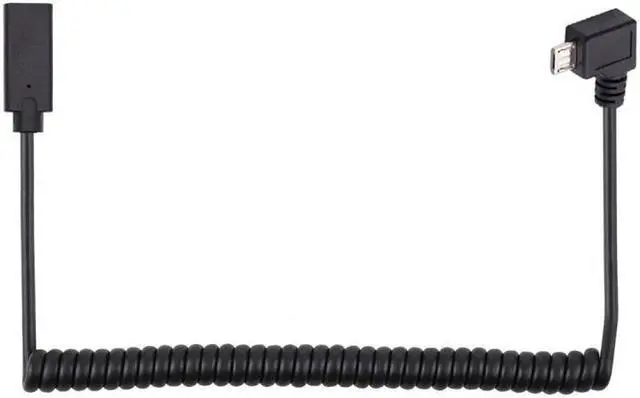 Main image of HKCY Stretch Coiled USB-C Keyboard Mouse Cable for Gaming Keyboard Micro USB Male to Type-C Female Extension Cable Power & Data