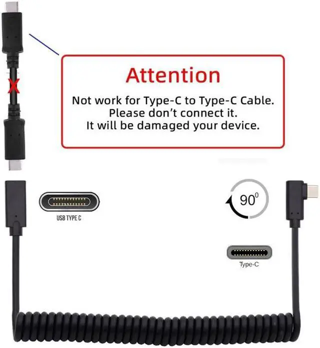 Alt view image 4 of 7 - Cablecc Stretch Coiled USB-C Keyboard Mouse Cable for Gaming Keyboard Type-C Male to Female Extension Cable Power & Data