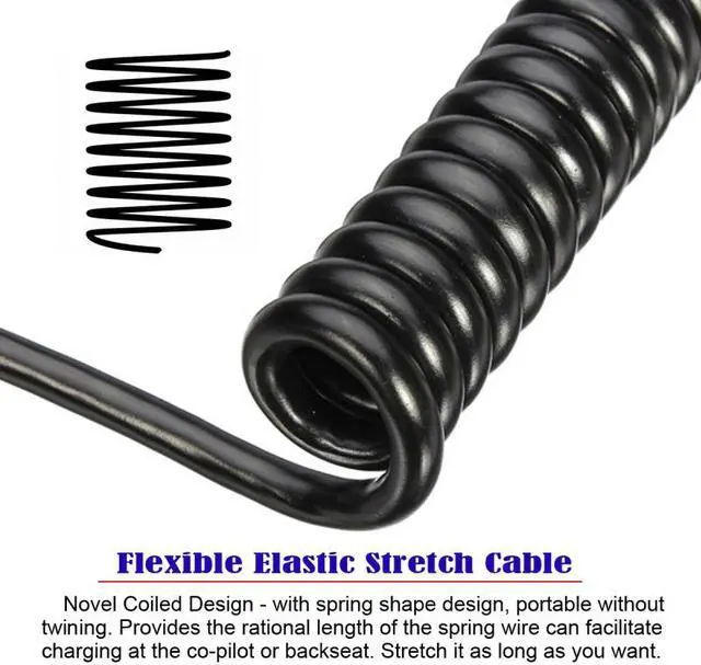 Alt view image 6 of 7 - HKCY Stretch Coiled USB-C Keyboard Mouse Cable for Gaming Keyboard Micro USB Male to Type-C Female Extension Cable Power & Data