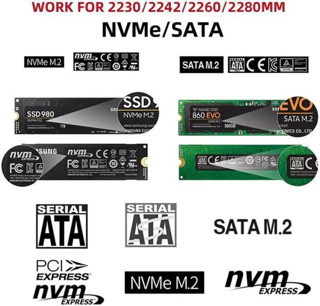 Alt view image 4 of 7 - Jimier USB 3.0 USB-C Type-C to NVME M-key M.2 NGFF SATA SSD External PCBA Case Enclosure RTL9210B Chipset