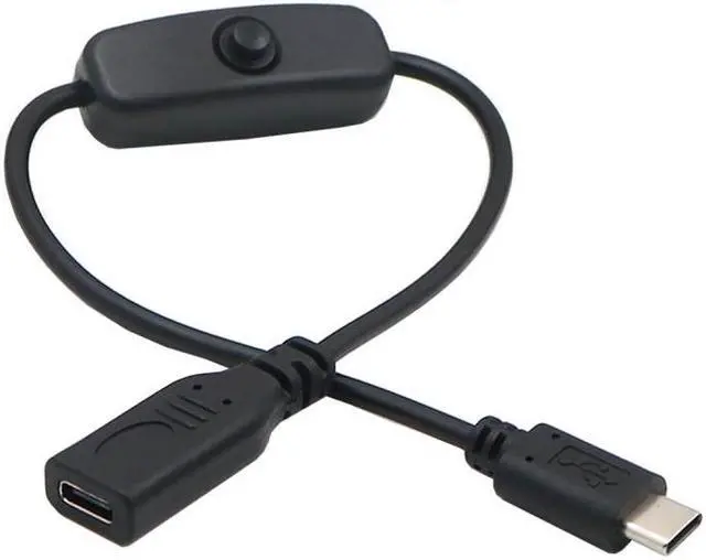 Alt view image 2 of 7 - Jimier USB-C Cable with On Off Power Switch Button USB Type C Male to Female for Laptop Keyboard Raspberry Pi 4B
