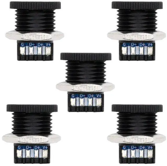 Main image of Jimier 5pcs/set DIY OEM Type C Female Socket Connector to 6Pin PCBA Pinout Scew Nut Mount Type DC 5V/20V PD Power