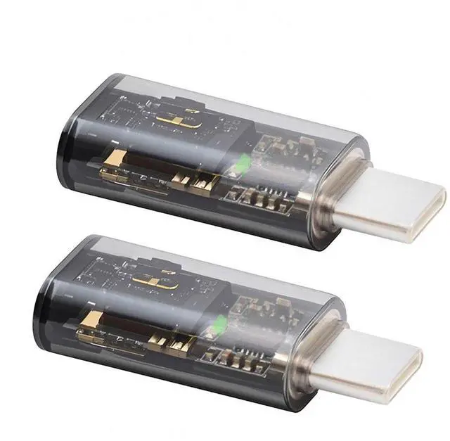 Main image of Jimier 2pcs/lot Type C USB-C to 3.5mm Audio AUX & MIC Sound Card 16bit 48kHz Adapter Compatible with Laptop Tablet Phone