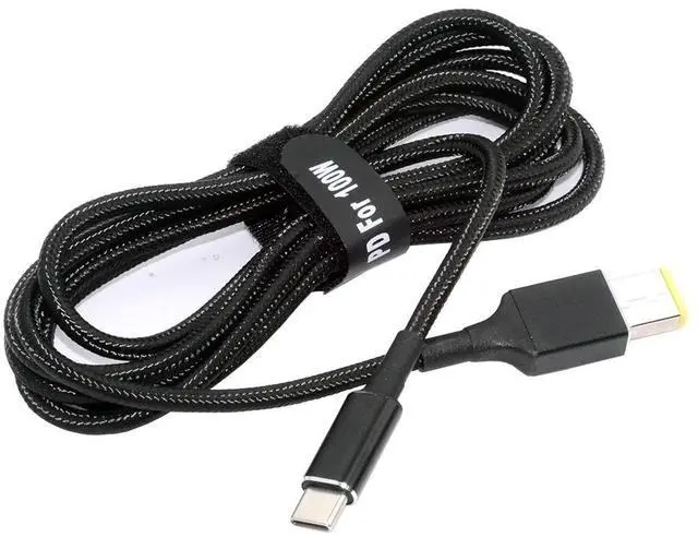 Main image of Jimier 100W Type C USB-C Input to Rectangular Jack Output Power 20V 5A 65W PD Charge Cable for Thinkpad X1 Legion Y7000P Laptop