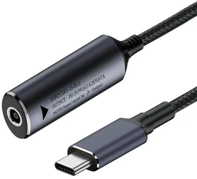 Main image of Jimier DC Jack 4.5X3.0mm Input to USB-C Type-C Power 140W Charge Cable for Laptop Phone PD9V 5V 20V7A