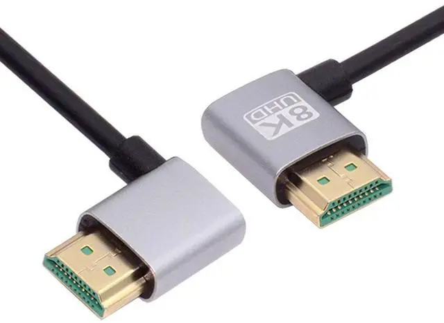 Main image of Jimier HDMI 2.1 Ultra Thin HDTV Cable 8K 4K Hyper Super Flexible Slim Cord Left Angled to Right Angled 90 Degree Type-A  for Computer HDTV