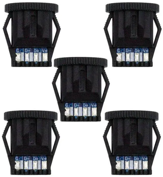 Main image of Jimier 5pcs/set DIY OEM Type C Female Socket Connector to 6Pin PCBA Pinout Round Latch Mount Type DC 5V/20V PD Power IP67