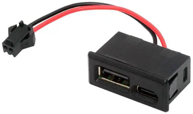 Main image of Jimier DIY OEM Type-A & Type-C Female Socket Horizontal to 2Pin Header Cable Pitch=2.54mm Latch Mount Type DC 5V Power