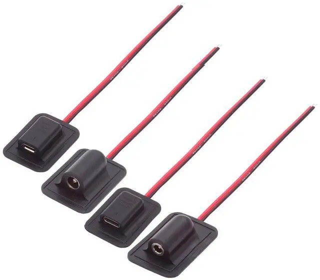 Main image of Jimier 4pcs/lot Type-C Micro-USB DC 5.5x2.1mm 3.5X1.35mm Power Extension Cable for Backpack Charging Electric Heating Pads