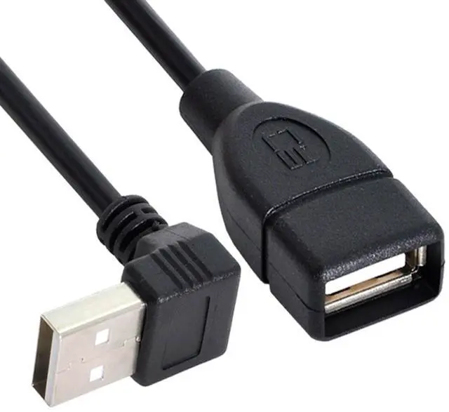 Main image of Jimier USB 2.0 Type-A Male to USB Female M-F Extension Cable 20cm 90 Degree Up Angled Type