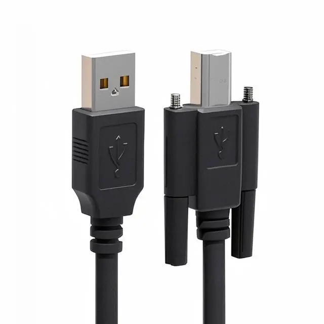 Main image of Jimier USB 2.0 Type-A Male to Type-B Thumbscrew Standard Male Mount Panel Type for Industrial Camera Robot Scanner Disk