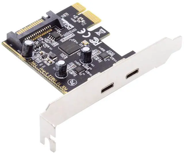 Main image of Jimier USB3.1 Gen1 5Gbps Dual Type-C USB-C Female to PCI-E Express 1x Card Adapter ASM1042 with Low Profile Bracket