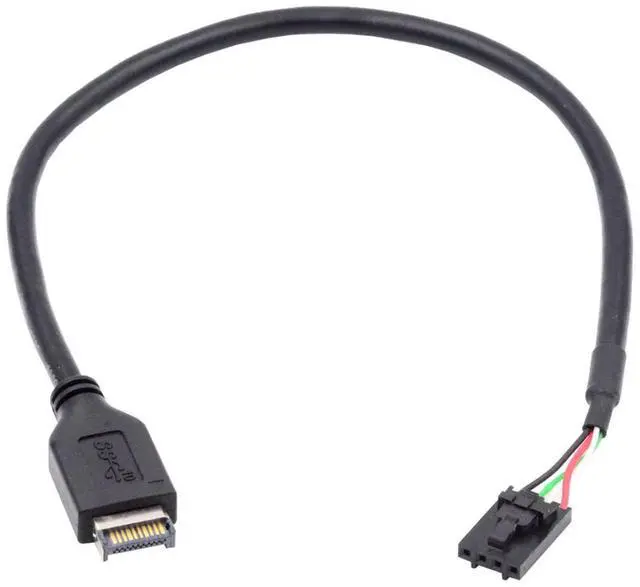 Main image of Jimier USB 3.1 Front Panel Header Male Type-E Host to USB 2.0 Motherboard 4pin IDC Housing with Latch Device Cable 30cm