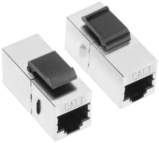 Main image of Jimier 10-Gigabit UTP CAT7 Keystone Coupler RJ45 Female to Female Shield 8P8C UTP STP Keystone Inline Coupler