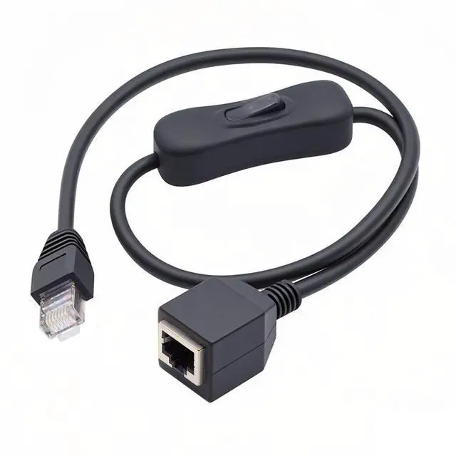 Main image of Jimier RJ45 CAT6 8P8C STP UTP Male to Female Extension Cable with 304 Singal Switch On/Off LAN Ethernet Network Patch Cord