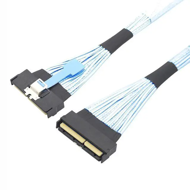 Main image of Jimier PCI-E 5.0 Mini Cool Edge IO MCIO STR PCI-E 16x 124Pin Male to MCIO 124Pin Male Extender Cable 50cm with Pull Tab