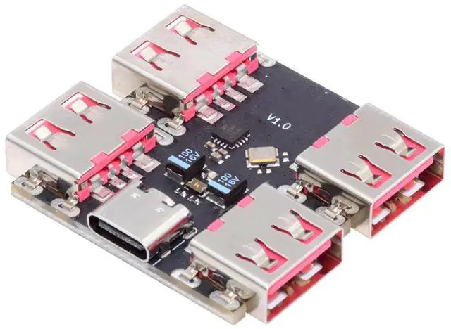 Main image of Jimier USB 2.0 1-to-4 Four Ports HUB PCBA PCs 4 Devices Type-C for Keyboard Mouse Scanner Printer