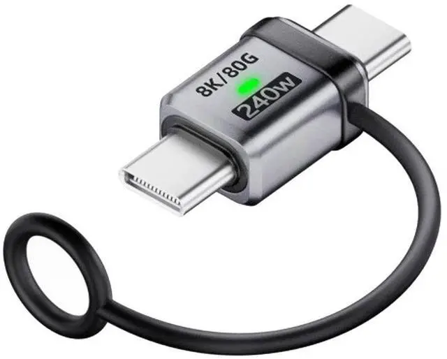 Main image of Jimier 90 Degree USB5.0 80Gbps Male to Male Straight Extension Adapter with Lanyard Keychain 240W 16K 8K 5K Compatible with USB4.0 Thunderbolt3/4/5