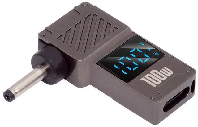 Main image of Jimier Type-C USB-C Input to DC 3.0x1.1mm Jack Smart LED Display 100W Output Power 20V 5A PD Charge 65W Adapter for Laptop