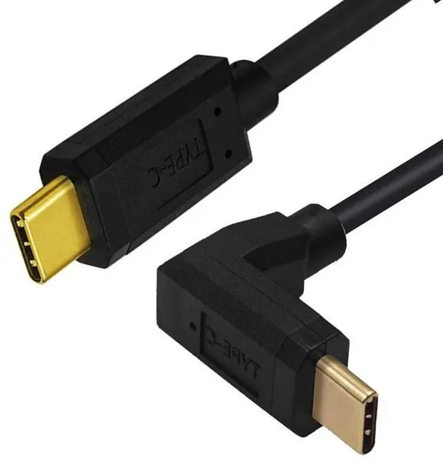 Main image of Jimier USB3.1 Type-C Male to USB-C Vertical 90 Degree Up Down Angled 10Gbps 4K Data Cable 65W