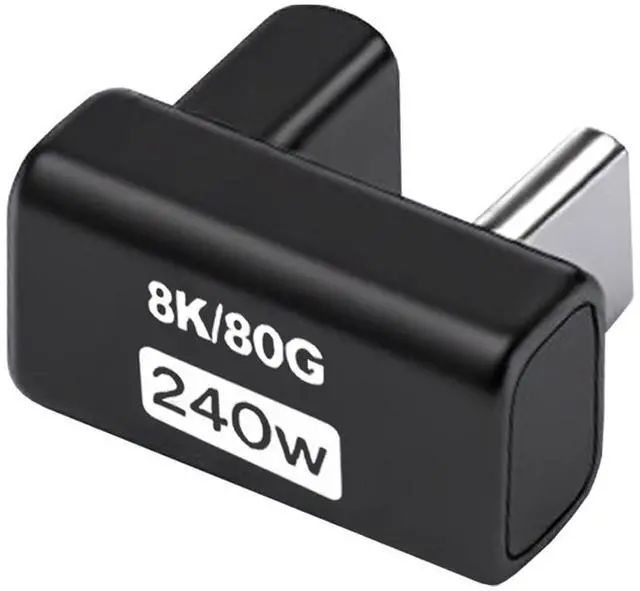 Main image of Jimier USB5.0 80Gbps Male to Female Extension Adapter Opposite U Shape Back Angled with 240W 16K 8K 5K Compatible with USB4.0 Thunderbolt3/4/5