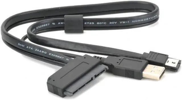 Main image of Jimier 2.5" inch Hard Disk Drive SATA 22Pin TO Esata Data + USB Powered Cable 50cm SA-075