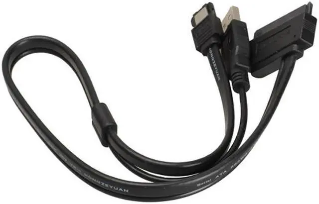 Alt view image 4 of 5 - Jimier 2.5" inch Hard Disk Drive SATA 22Pin TO Esata Data + USB Powered Cable 50cm SA-075