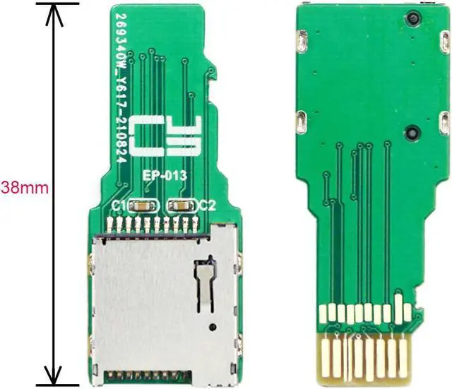 Alt view image 6 of 6 - Jimier TF Micro SD Male Extender to TF Card Female Extension Adapter PCBA SD/SDHC/SDXC UHS-III UHS-3 UHS-2