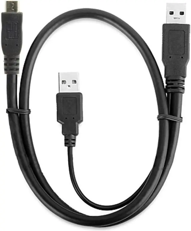 Alt view image 4 of 7 - Jimier USB 2.0 two Male to Micro USB 5Pin Male Y Cable 80cm for external Hard Disk Drive U2-072-0.8M