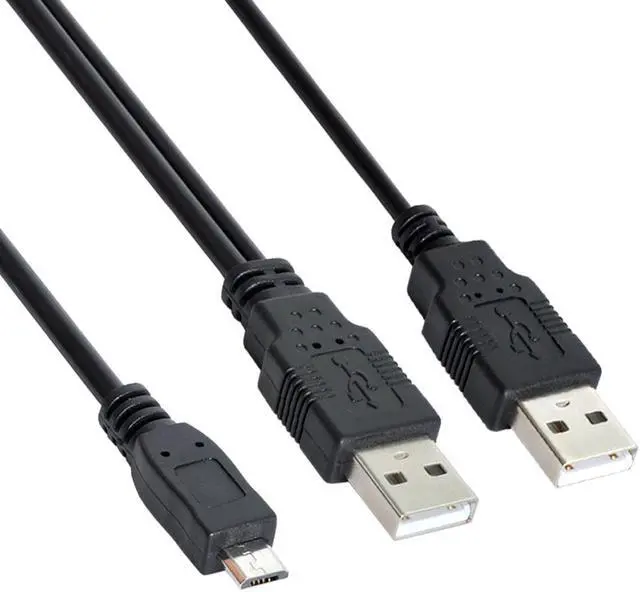 Alt view image 7 of 7 - Jimier USB 2.0 two Male to Micro USB 5Pin Male Y Cable 80cm for external Hard Disk Drive U2-072-0.8M