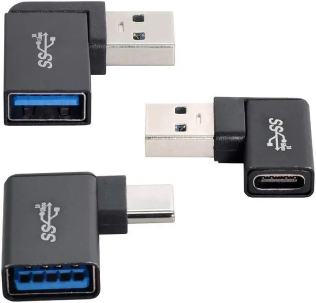 Main image of Jimier 3pcs/lot Angled 90 Degree USB 3.1 Type C Male Female to USB3.0 Type A Female OTG Data 10Gbps Adapter