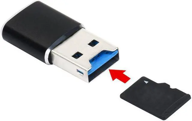 Alt view image 3 of 6 - Jimier Mini Size 5Gbps Super Speed USB 3.0 to Micro SD SDXC TF Card Reader Adapter U3-286-BK