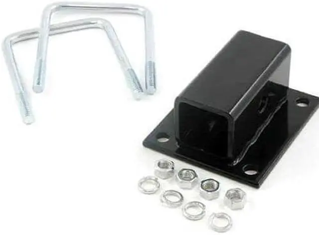 Alt view image 3 of 6 - RV Bumper 4 inch Square Receiver Adapter 2'' Hitch Mount Bike Rack Cargo Carrier