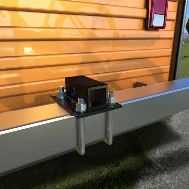 Alt view image 4 of 6 - RV Bumper 4 inch Square Receiver Adapter 2'' Hitch Mount Bike Rack Cargo Carrier