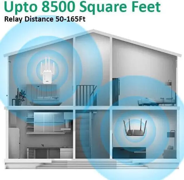 Alt view image 6 of 7 - Repeater Wifi Extender Range Wireless Signal Amplifier Router Dual Band 1200Mbps