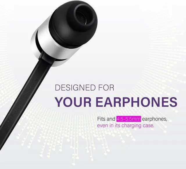 Alt view image 3 of 6 - 3 Pairs Small Soft Silicone Ear Tips for 4.5-5.5mm Earphone  Wireless Ear Buds