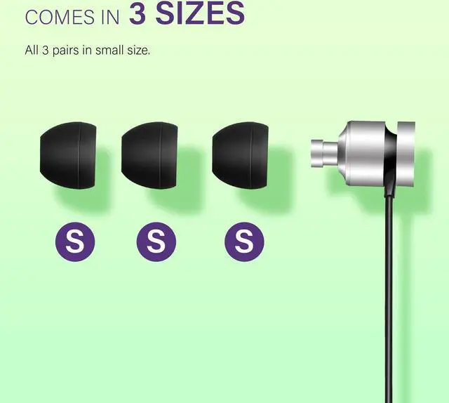 Alt view image 4 of 6 - 3 Pairs Small Soft Silicone Ear Tips for 4.5-5.5mm Earphone  Wireless Ear Buds
