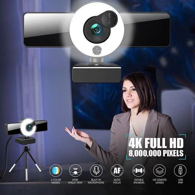 Alt view image 2 of 6 - 2K Webcam Auto Focusing Web Camera Full HD Cam Microphone For PC Laptop Desktop